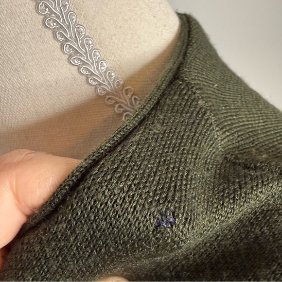 Pendleton green gold ribbon trim Wool blend button front vest ladies Large - Picture 6 of 8